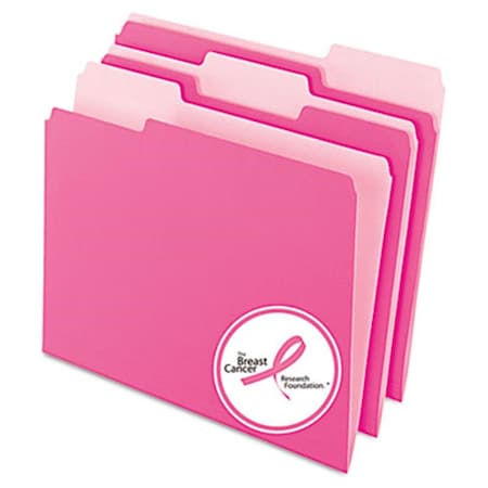 Pendaflex Interior File Folders- 1/3 Cut- Top Tab- Letter- Pink- 100/Box PE31843